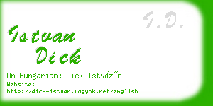 istvan dick business card